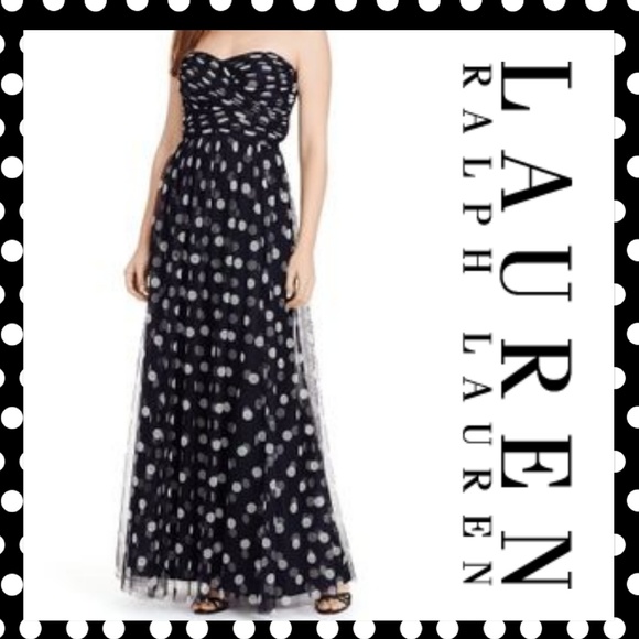 Ralph Lauren Tulle Polka Dot Gown - Picture 1 of 4